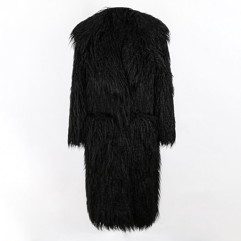 Oversized Shaggy Faux Fur Coat