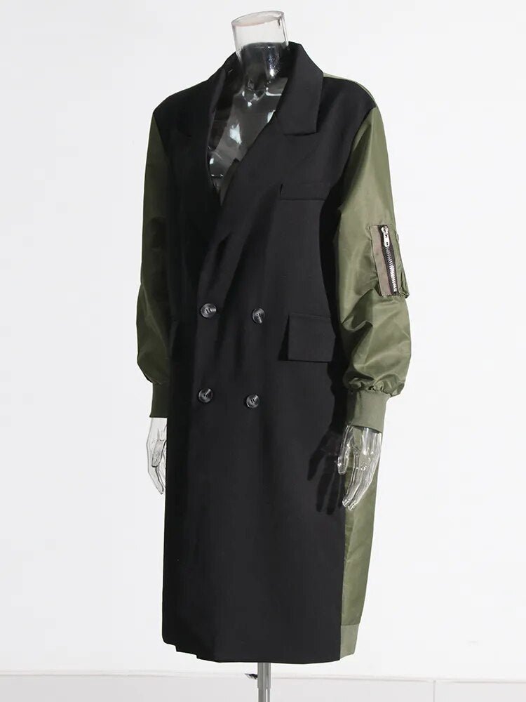 Oversized Turn-down Collar Trench Coat