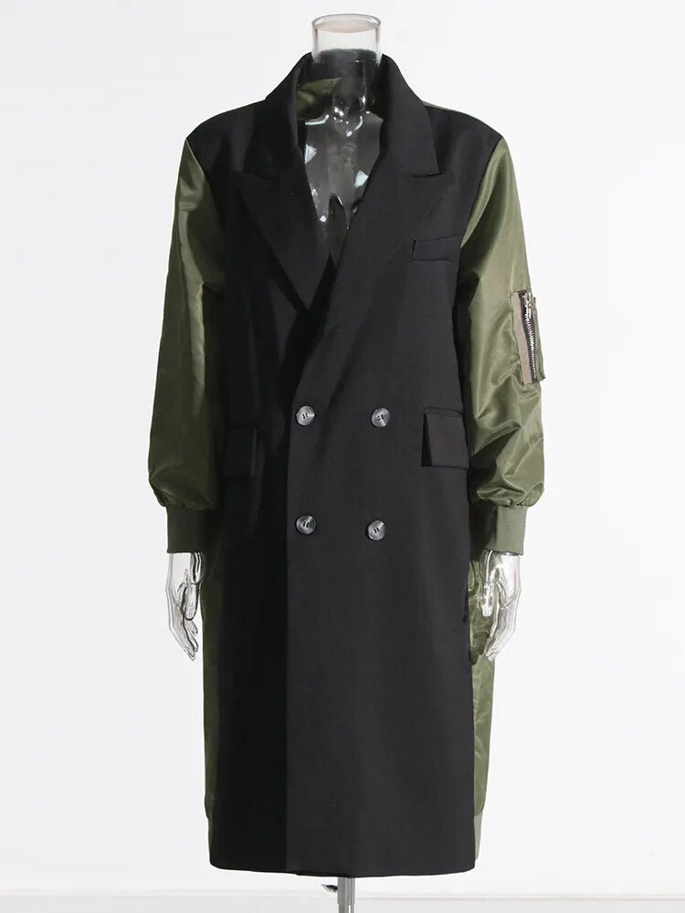Oversized Turn-down Collar Trench Coat
