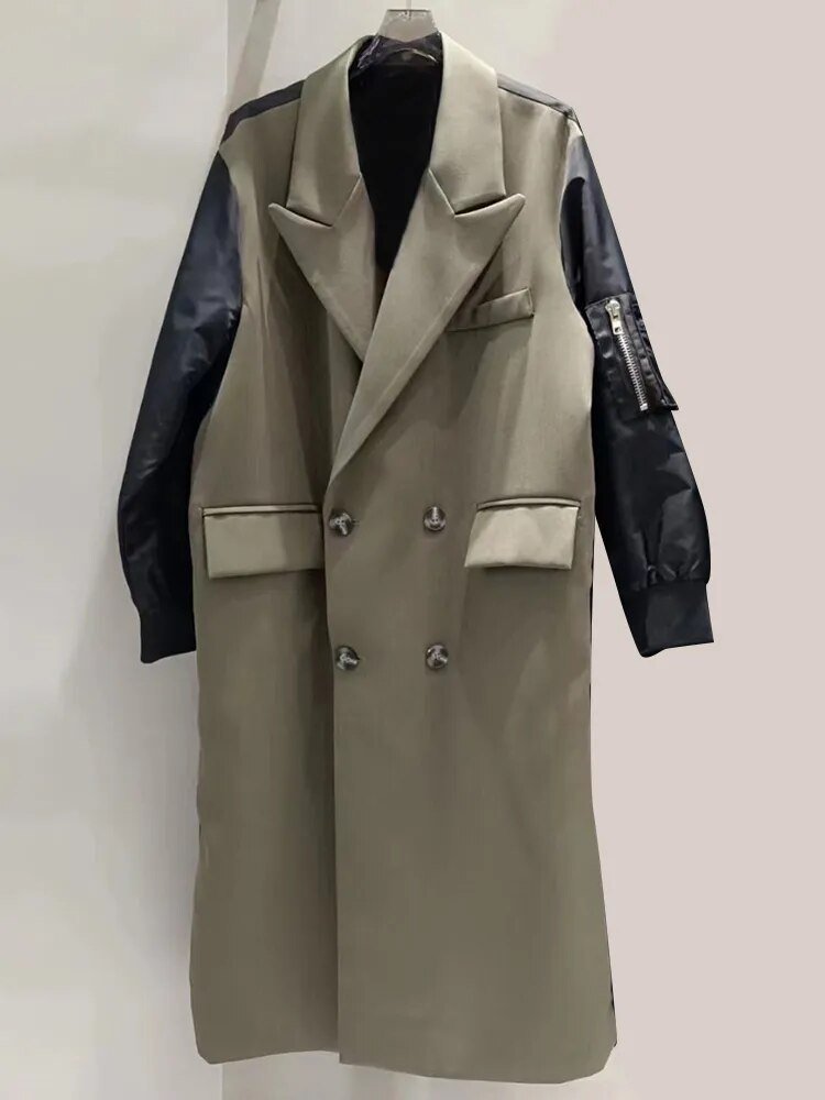 Oversized Turn-down Collar Trench Coat