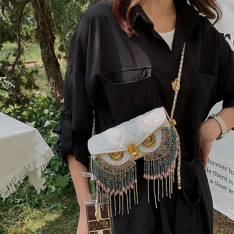 Owl Eyes Tassel Bag