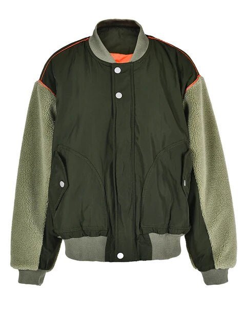 Padded Stand Collar Loose Jacket