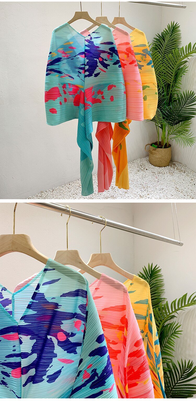 Paint Splat Pleated Dress