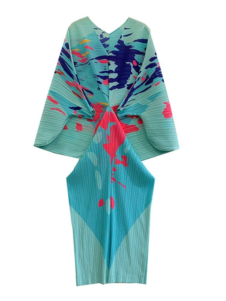 Paint Splat Pleated Dress