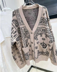 Paisley Chain Knit Cardigan