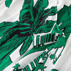 Palm Printed V Neck Dress