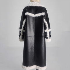 Paneled Lamb Wool Coat