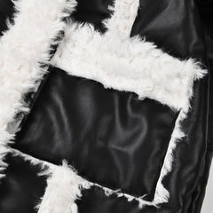 Paneled Lamb Wool Coat