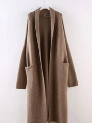 Patch Pockets Belted Knit Coat