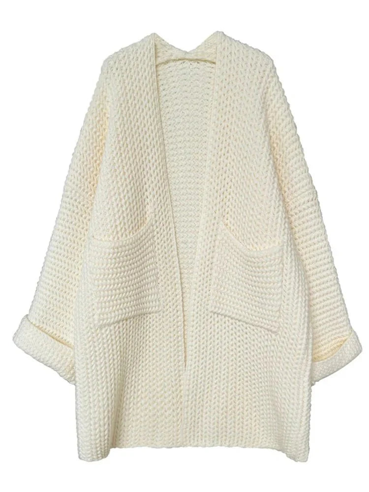 Patch Pockets Knit Coat