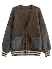 Patch Pockets Loose Knit Sweater