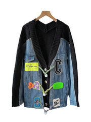 Patches Toggle Buttons Knitted Cardigan