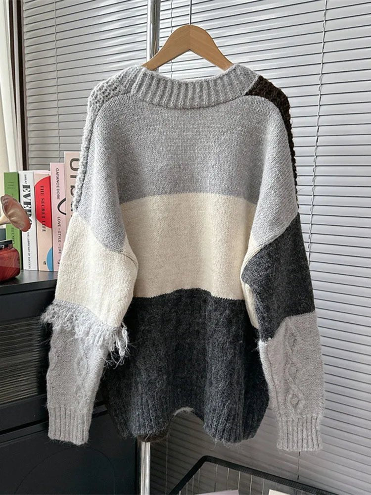 Patchwork Cable Knit Jacket