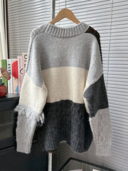Patchwork Cable Knit Jacket