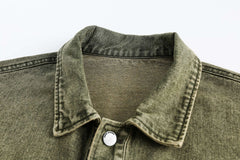 Patchwork Embroidered Washed Denim Jacket