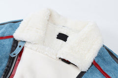 Patchwork Lambswool Rider Jacket