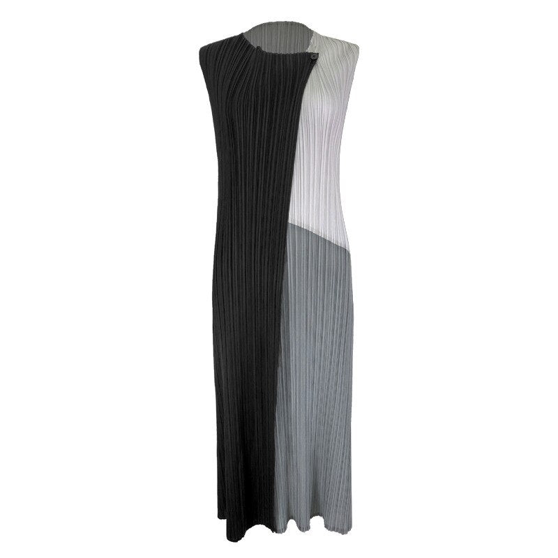 Patchwork Pleated Dress