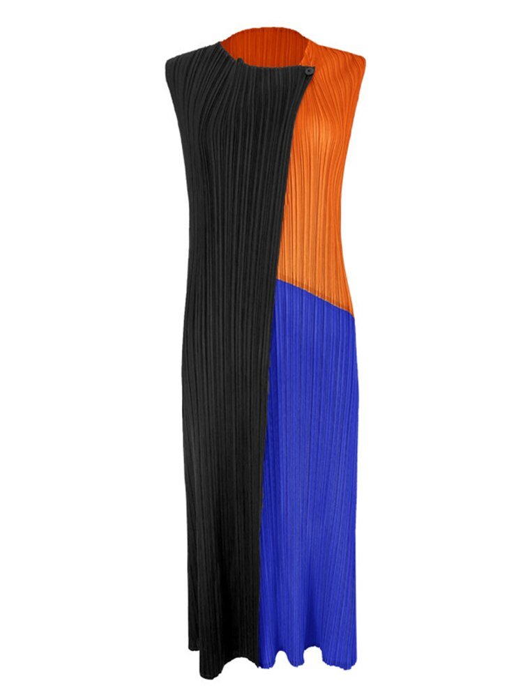 Patchwork Pleated Dress