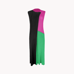 Patchwork Pleated Dress
