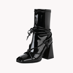 Patent Leather Ankle Boots