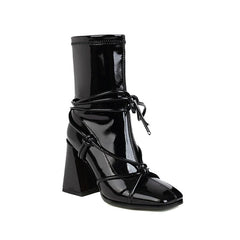 Patent Leather Ankle Boots