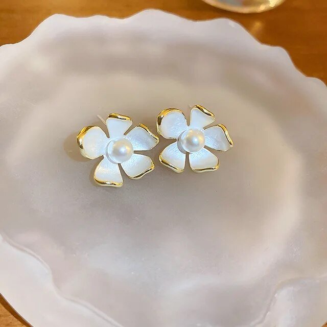 Pearl Flower Earrings