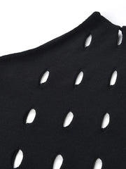 Peepholes Slim Fit Knit Sweater