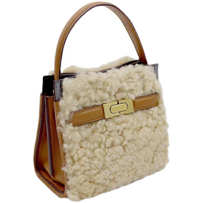 Petite Fluffy Wool Double Bag