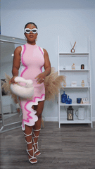 Pink Asymetrical Knit Dress - @temithesage