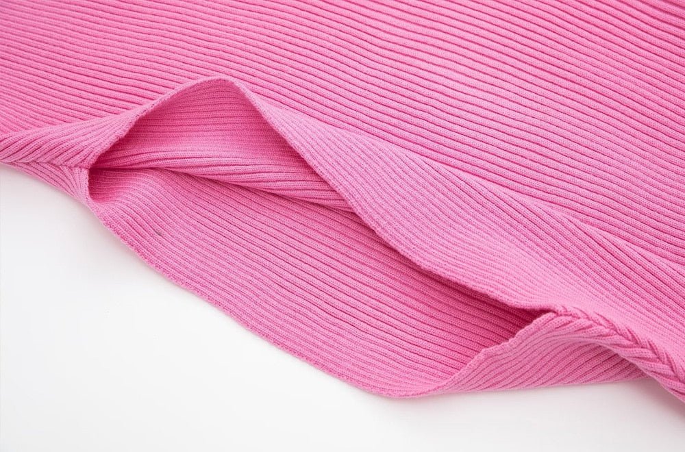 Pink Knit Turtleneck Set