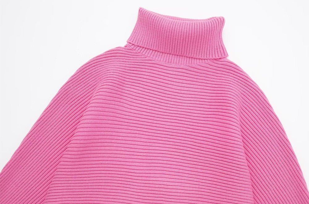 Pink Knit Turtleneck Set