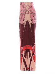 Pink Palm Back Slit Skirt