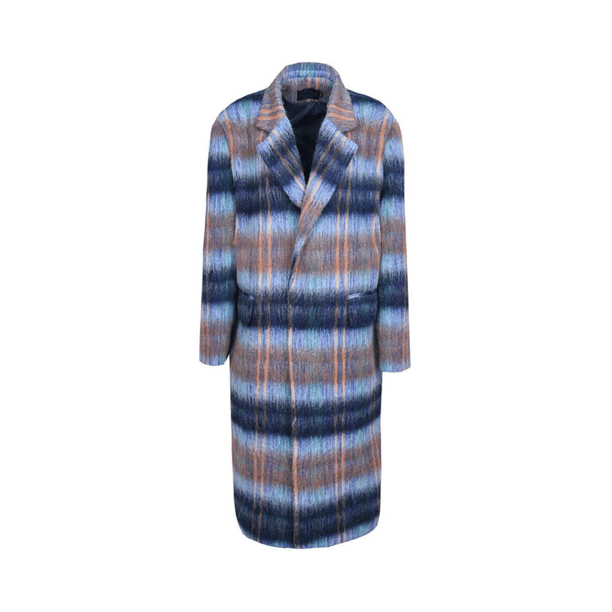 Plaid Blues Loose Fit Coat