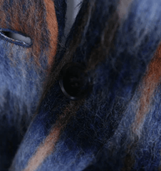 Plaid Blues Loose Fit Coat