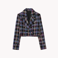 Plaid Cropped Blazer