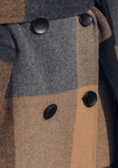 Plaid Double Breasted Belted Coat