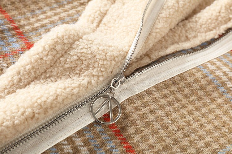 Plaid Warm Woolen Short Coat