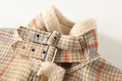 Plaid Warm Woolen Short Coat