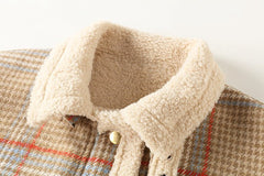 Plaid Warm Woolen Short Coat