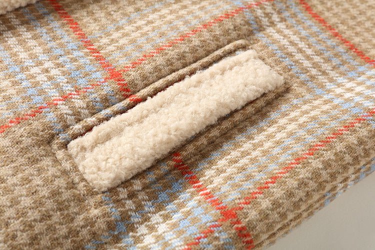 Plaid Warm Woolen Short Coat