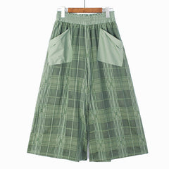 Plaid Wide Leg Loose Pants