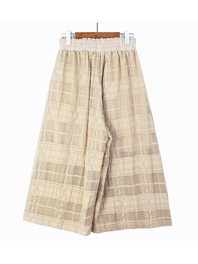 Plaid Wide Leg Loose Pants