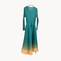 Pleated Gradient Dress