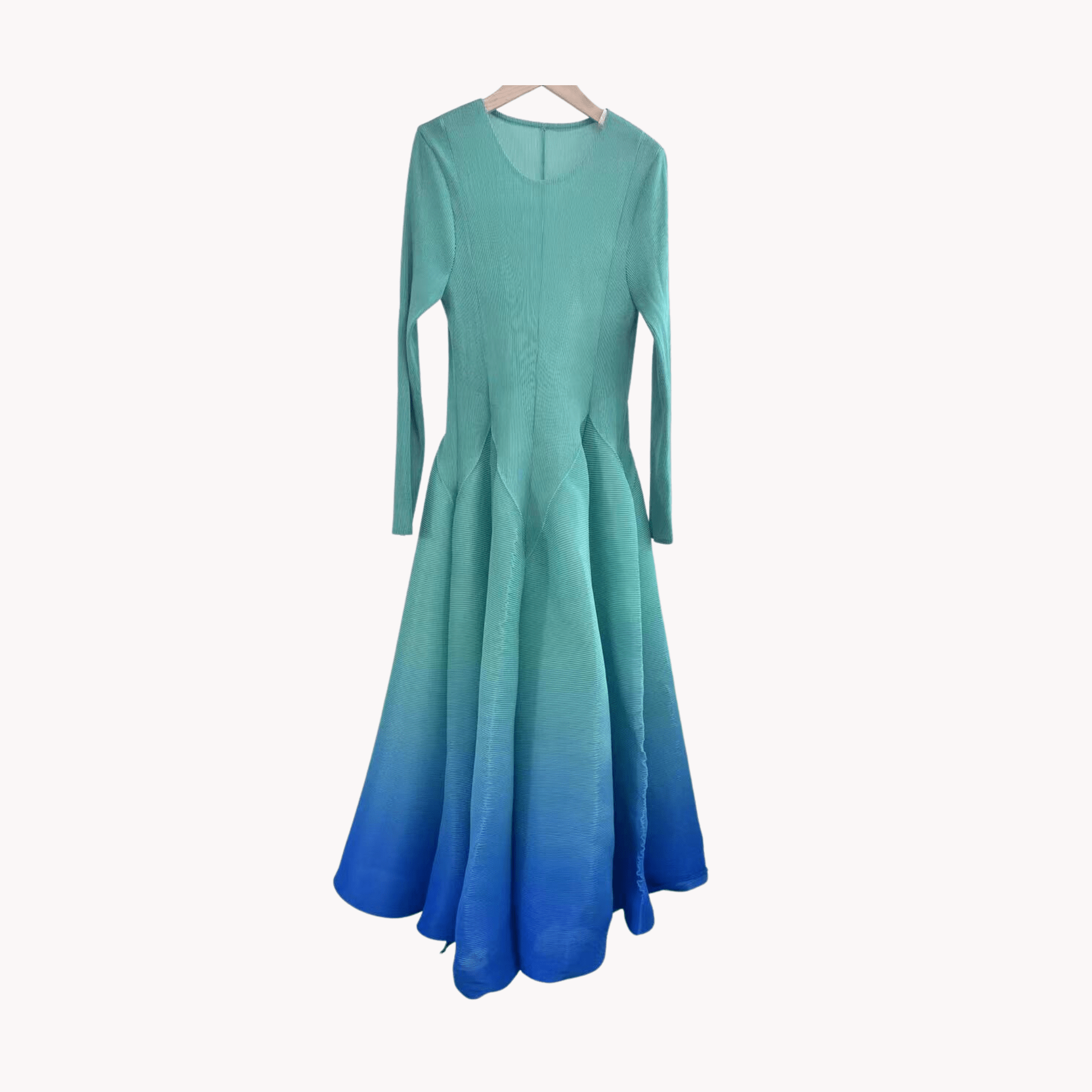 Pleated Gradient Dress