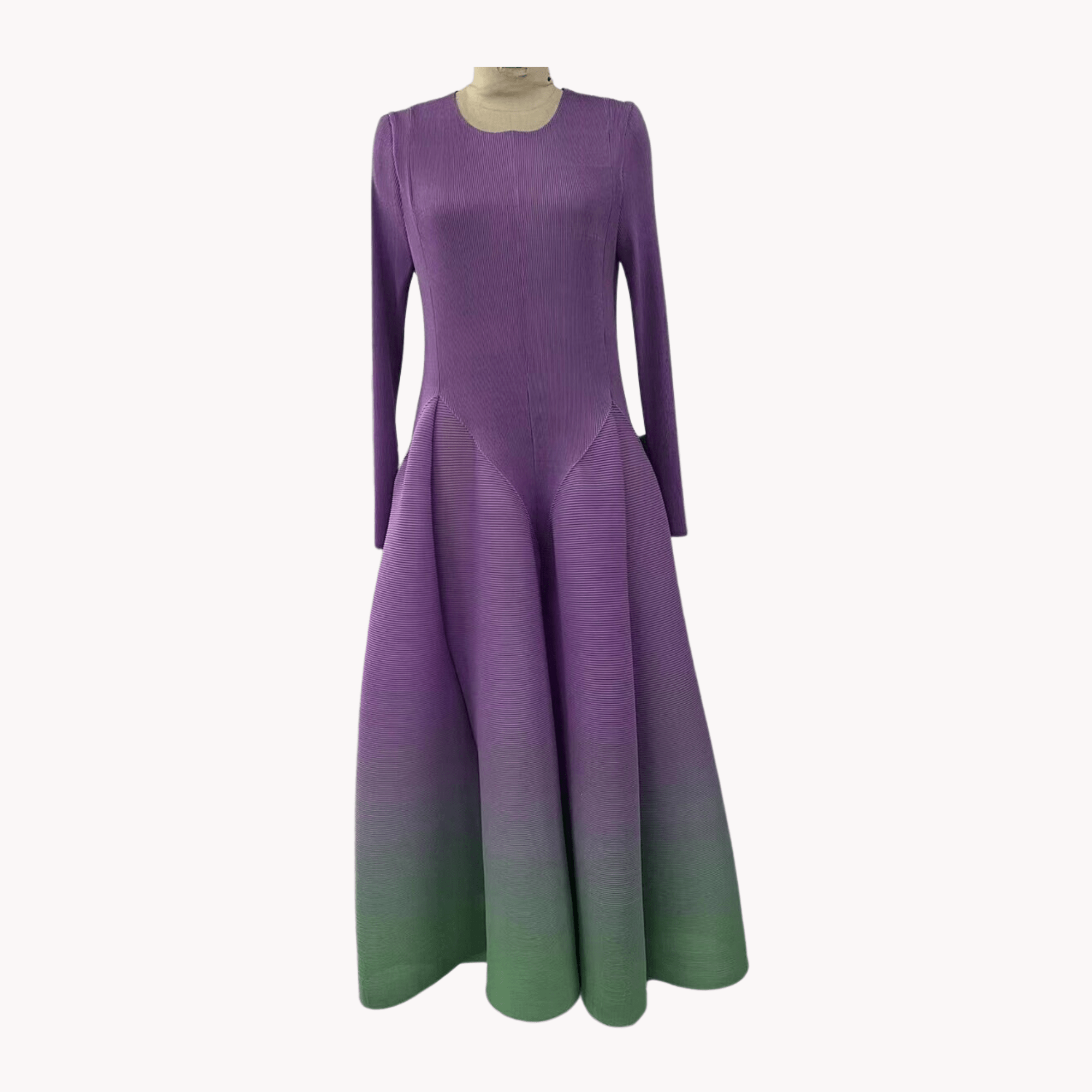 Pleated Gradient Dress