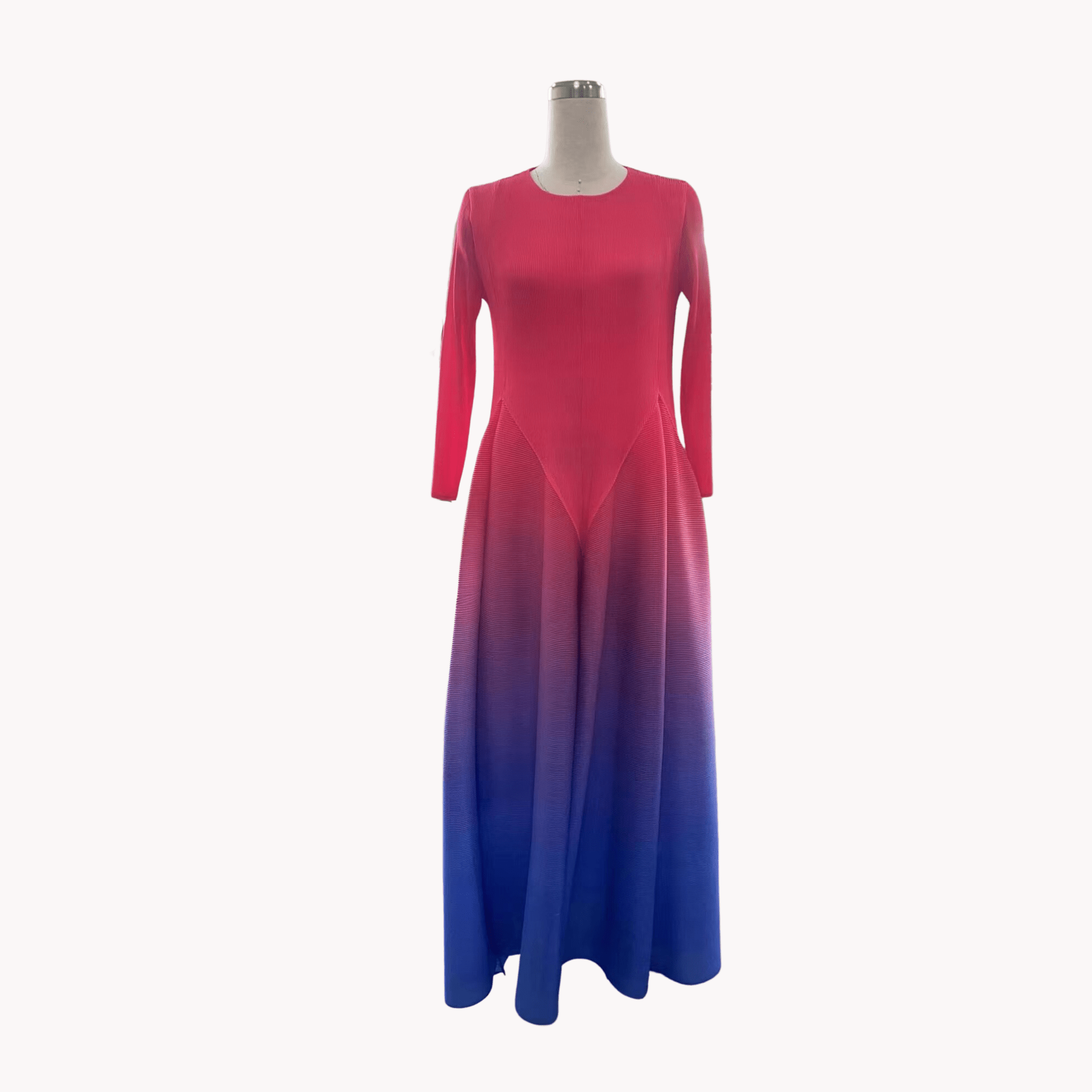 Pleated Gradient Dress