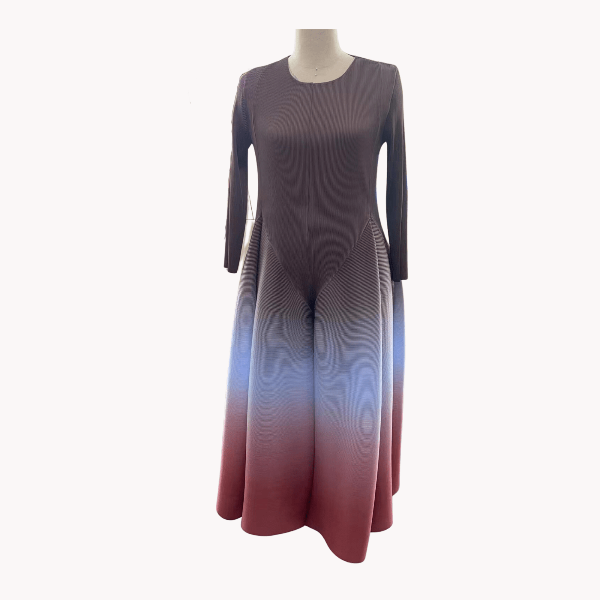 Pleated Gradient Dress