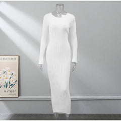 Pleated Knit Maxi Dress