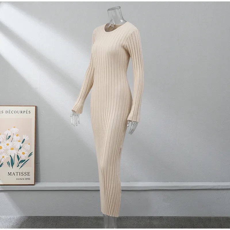 Pleated Knit Maxi Dress