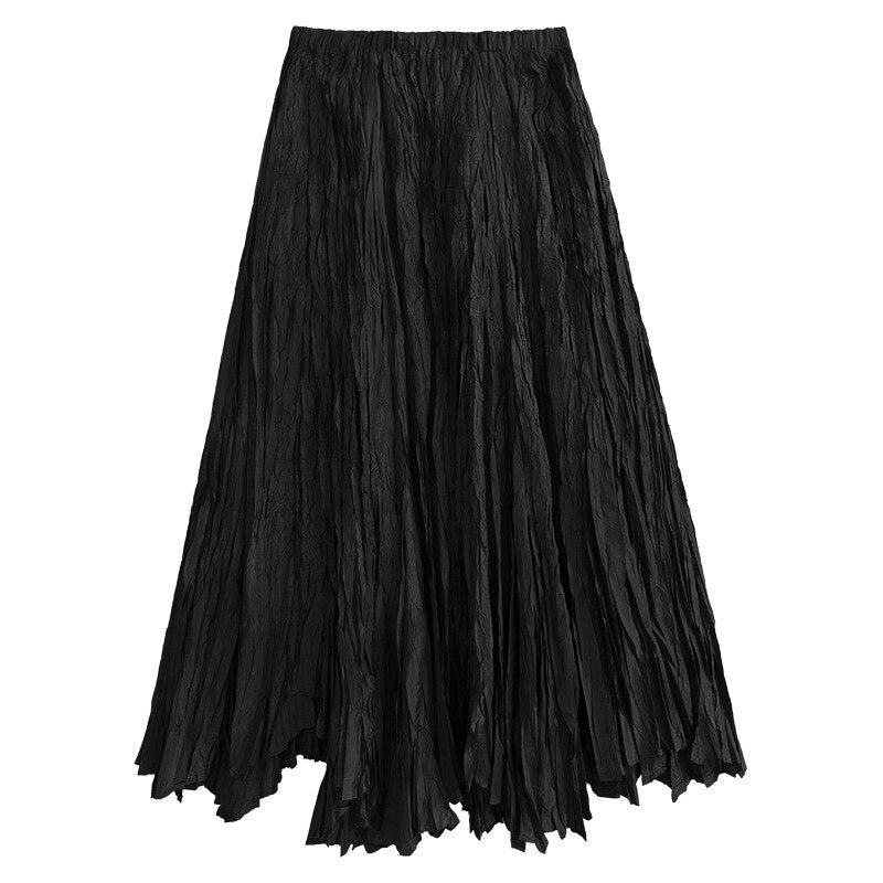 Pleated Loose-Fit Full Skirt